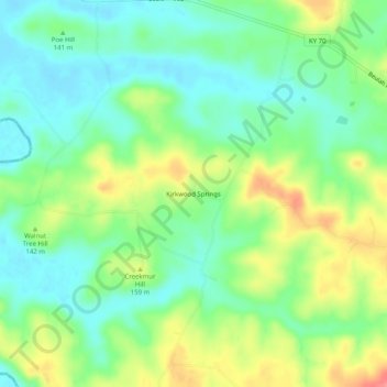 Kirkwood Springs topographic map, elevation, terrain