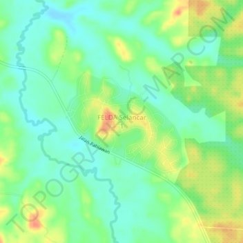 FELDA Selancar 1 topographic map, elevation, terrain