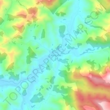 Catuçaba topographic map, elevation, terrain