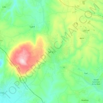Dar Ta`izzah topographic map, elevation, terrain