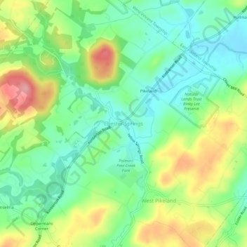 Chester Springs topographic map, elevation, terrain