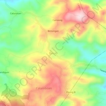 Basac topographic map, elevation, terrain