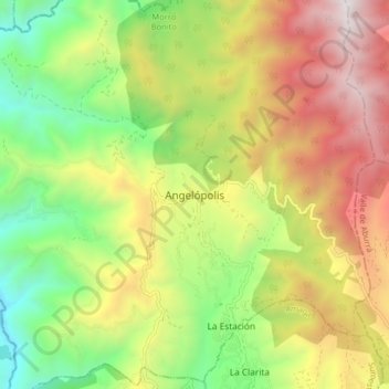Angelópolis topographic map, elevation, terrain
