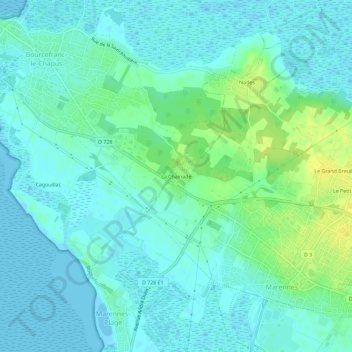 La Chainade topographic map, elevation, terrain