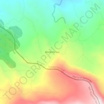 Monte De Luz topographic map, elevation, terrain