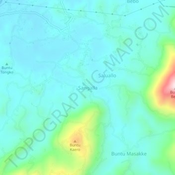 Sangalla topographic map, elevation, terrain
