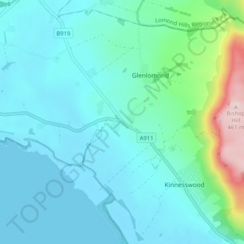 Wester Balgedie topographic map, elevation, terrain
