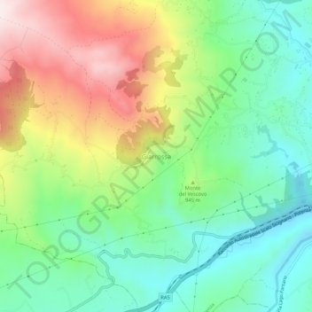 Giarrossa topographic map, elevation, terrain