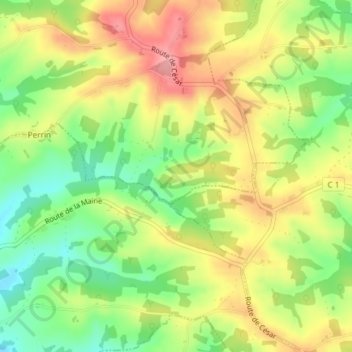 Las Marigues topographic map, elevation, terrain