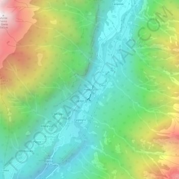 Piedilago topographic map, elevation, terrain
