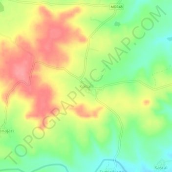 Kodali topographic map, elevation, terrain