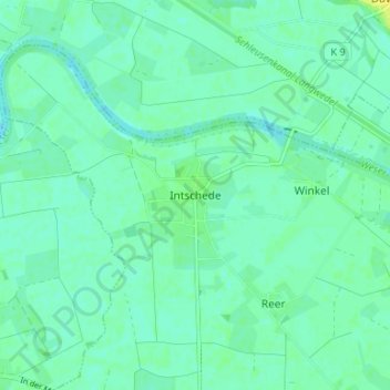 Intschede topographic map, elevation, terrain