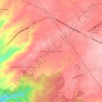 Janopol Oriental topographic map, elevation, terrain