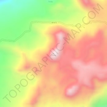 Ticlla topographic map, elevation, terrain