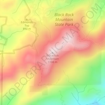 Blackrock Mountain topographic map, elevation, terrain