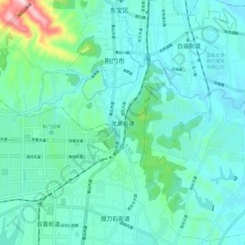 龙泉街道 topographic map, elevation, terrain