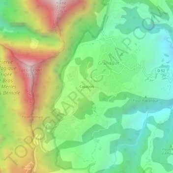 Casabois topographic map, elevation, terrain