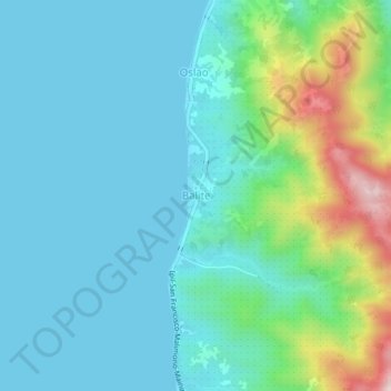 Balite topographic map, elevation, terrain