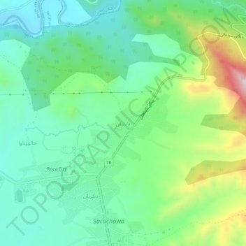 Badlyan topographic map, elevation, terrain