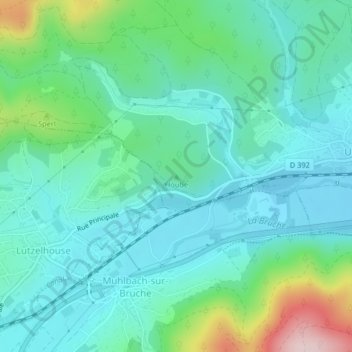 Hoube topographic map, elevation, terrain