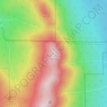 Mont Victoria topographic map, elevation, terrain