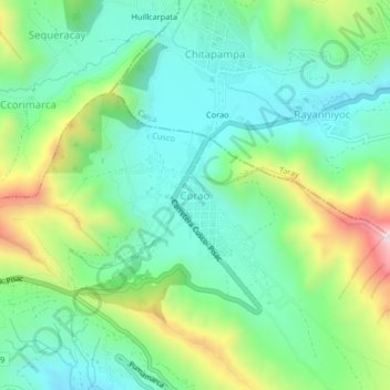 Corao topographic map, elevation, terrain