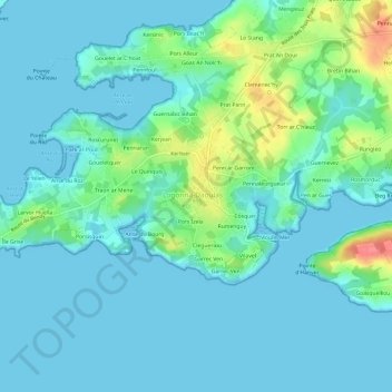 Le Bourg topographic map, elevation, terrain