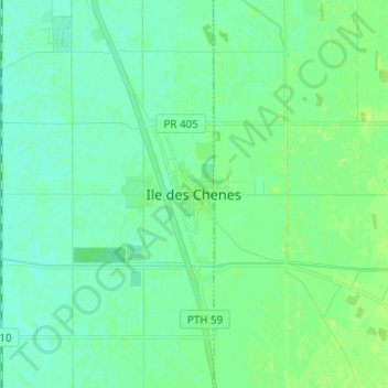 Ile des Chenes topographic map, elevation, terrain