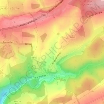 Campagne topographic map, elevation, terrain