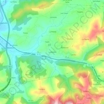 La Rotella topographic map, elevation, terrain