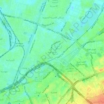 Hadaiq el Qubbah topographic map, elevation, terrain