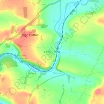 Low Hutton topographic map, elevation, terrain