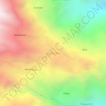 La Pucara topographic map, elevation, terrain