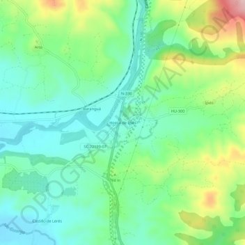 Hostal de Ipiés topographic map, elevation, terrain