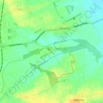 Haverholme topographic map, elevation, terrain