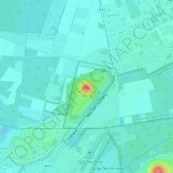 Terril Zwartberg topographic map, elevation, terrain