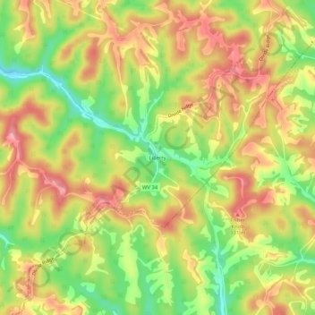 Liberty topographic map, elevation, terrain