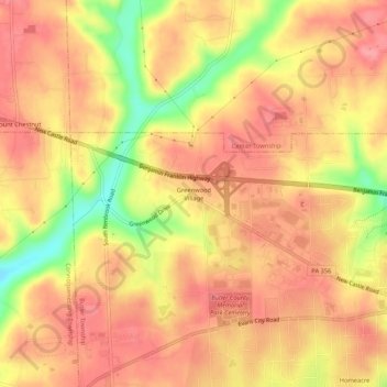 Greenwood Village topographic map, elevation, terrain