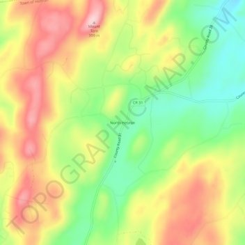 North Hebron topographic map, elevation, terrain
