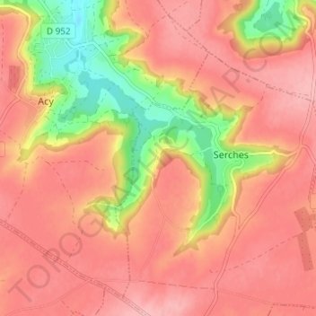 Dhuisy topographic map, elevation, terrain