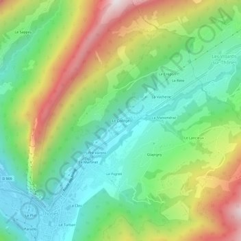 Le Collège topographic map, elevation, terrain