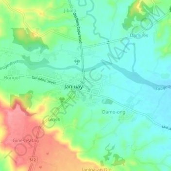 Don T. Lutero Center topographic map, elevation, terrain