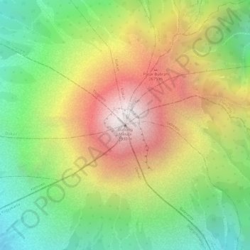 Gunung Merapi topographic map, elevation, terrain