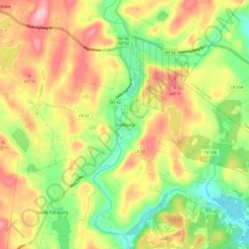 Fallsburg topographic map, elevation, terrain