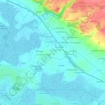 La Papinais topographic map, elevation, terrain
