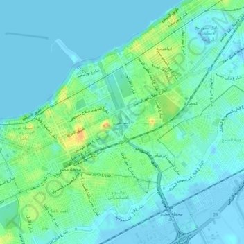 Shatby topographic map, elevation, terrain