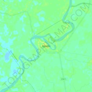 Mithamoin topographic map, elevation, terrain