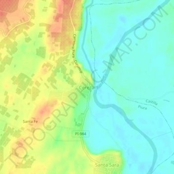 Cerezal topographic map, elevation, terrain