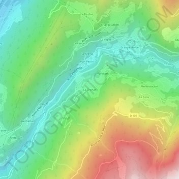 La Chenat topographic map, elevation, terrain