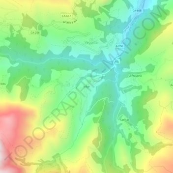 Villar topographic map, elevation, terrain